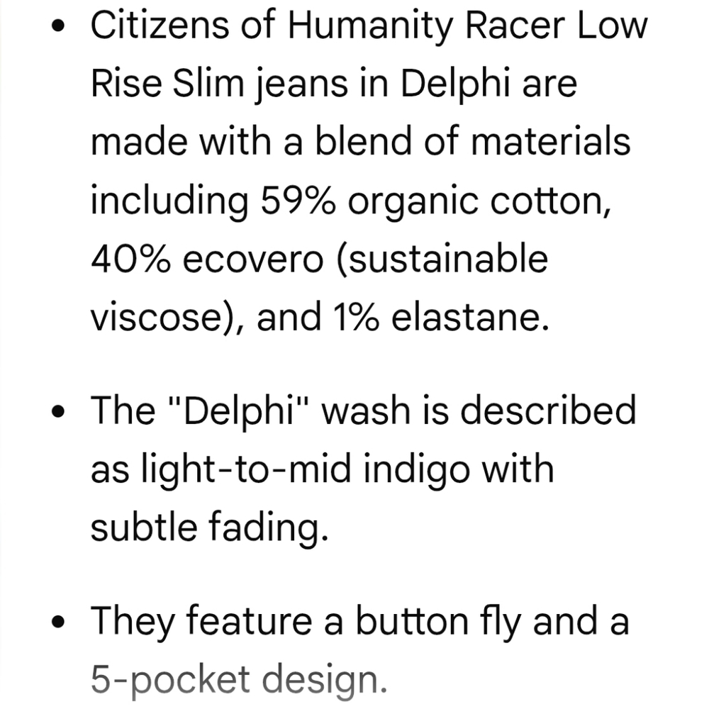 Citizens Of Humanity Racer Low Rise Slim Jean In Delphi - Picture 15 of 16